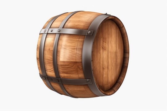 Wooden oak barrel isolated