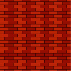 Red brick wall vector seamless pattern.