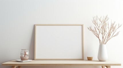 room with a frame  with  empty white mock up