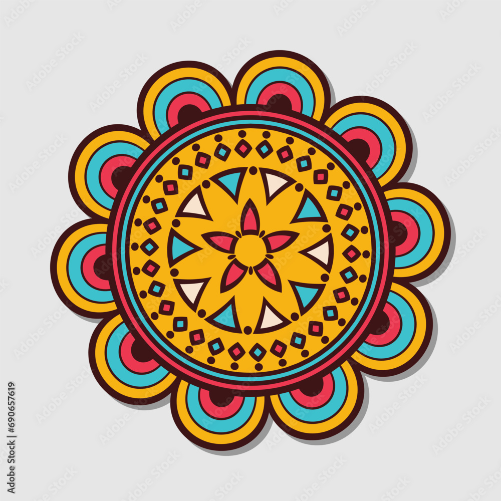 Sticker Colorful mandala vector