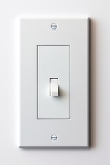 A plain wall with a light switch isolated on white background
