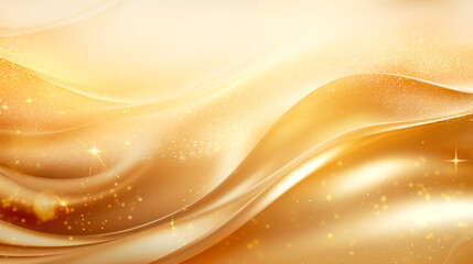 Magical Golden Fantasy - Abstract Background With Golden Waves And Stars - legal AI