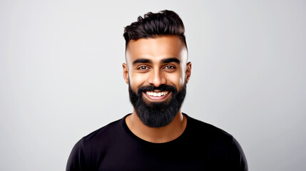 Handsome Indian Man - Smiles A Snow-white Smile - Legal Ai - obrazy, fototapety, plakaty