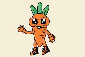 funny carrot character