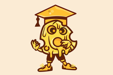 Funny cheese character illustration 