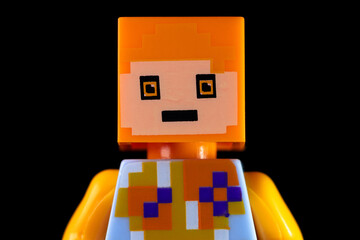 Obraz premium LEGO Minecraft man with square yellow head