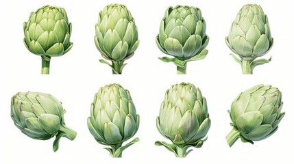 Fototapeta premium fresh artichoke on white background.