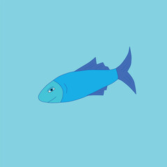 Obraz premium The fish on the light blue background