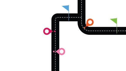 Business Roadmap journey way. Progress vector concept.