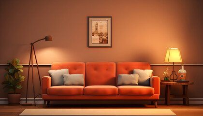 living room interior with sofa