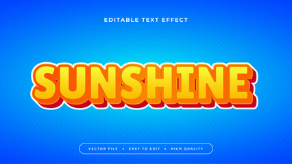 Blue yellow and orange sunshine 3d editable text effect - font style
