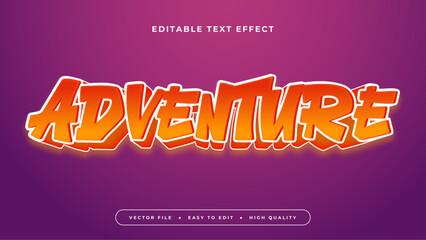 Orange white and purple violet adventure 3d editable text effect - font style