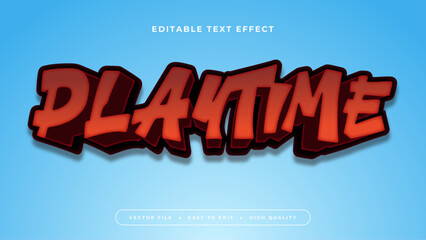 Red and blue playtime 3d editable text effect - font style - Powered by Adobe