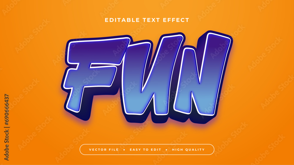 Poster Orange and purple violet fun 3d editable text effect - font style