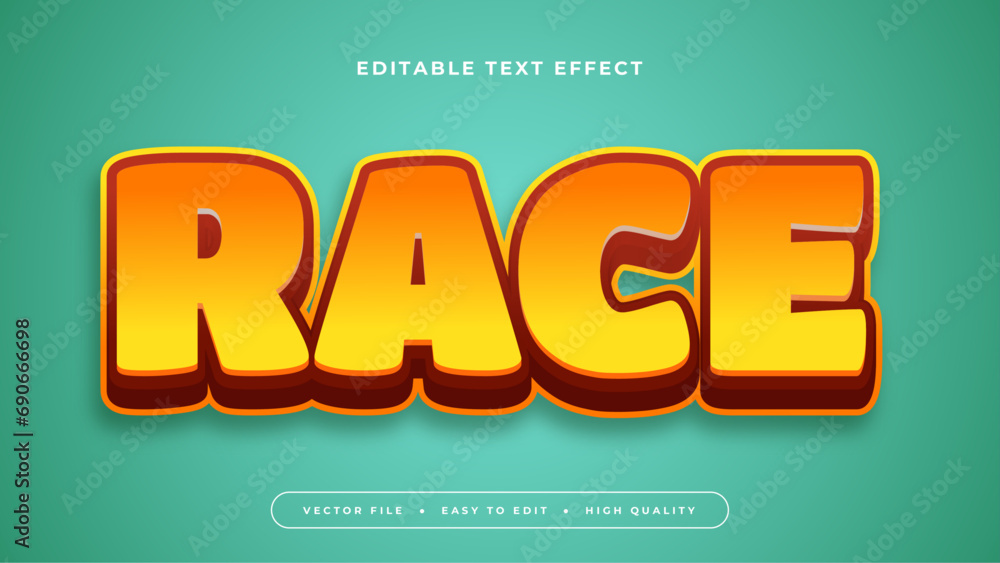 Poster Orange red and green race 3d editable text effect - font style