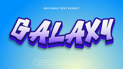 Blue purple violet and white galaxy 3d editable text effect - font style