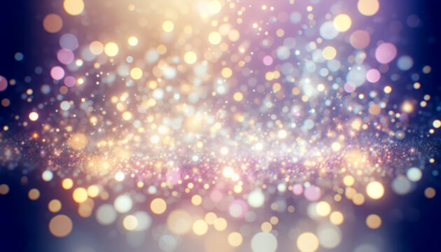 Dazzling bokeh lights and glitter creating a celebratory explosion. Generative AI