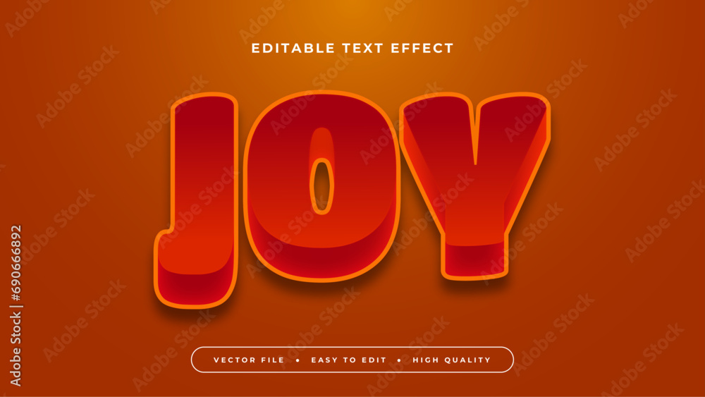 Poster Red and brown joy 3d editable text effect - font style