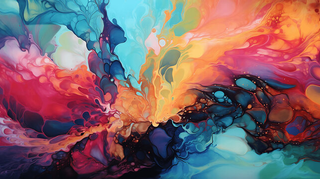 Fluid art painting - Alcohol Ink