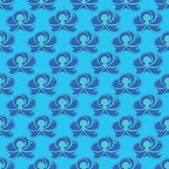 Octopus seamless pattern on the blue background