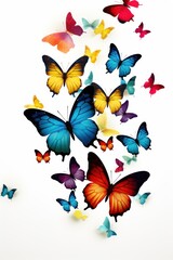 Fototapeta na wymiar Butterflies isolated on white background