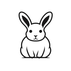 Bottoms Up! Adorable Bunny Outline for Easter and Spring Designs - Happy and Cute Rabbit in Line Art