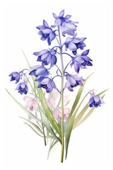 Bluebell Bouquet Frame isolated on white background