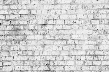 Black and white photo of brick wall in loft style