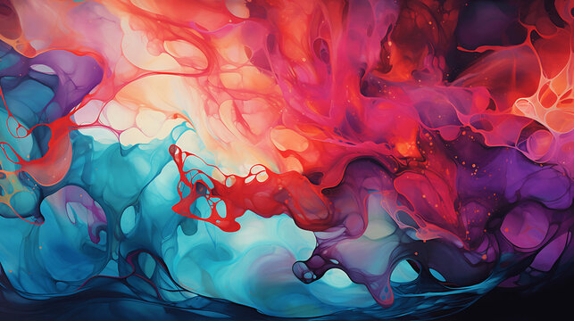 Fluid art painting - Alcohol Ink