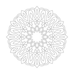 Common floral mandala Coloring Book Vector Design