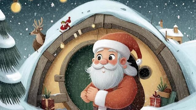 santa claus in the snow
