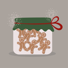 Flat Design Illustration with Jam and GingerBread