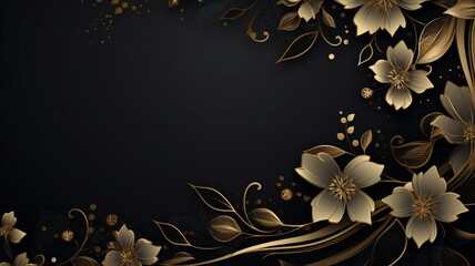 golden ornamental frame on a black background