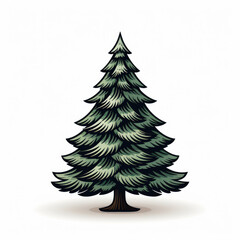 Christmass tree, gifts, illustration