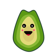 Avocado cute face design cartoon animation symbol logo