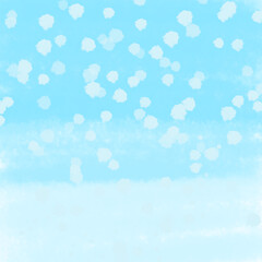 Paint blue as the background.  And there are white spots that look like snow is falling.