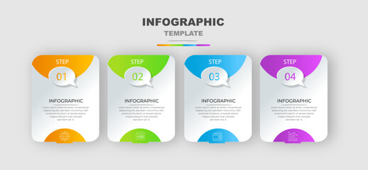 Steps business data visualization timeline process infographic template design with icons