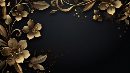 golden ornamental frame on a black background