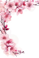 Fototapeta na wymiar Cherry Blossom Delight Frame isolated on white