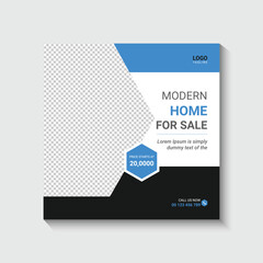 real estate house social media post or square banner template