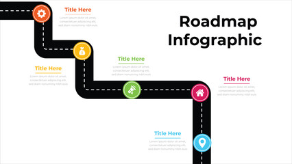Business road map timeline infographic icons designed. Can be used for steps, options, business process, workflow, diagram, flowchart concept, timeline.
