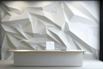 Interior background abstract structure modern white wall shape design background architectural triangle