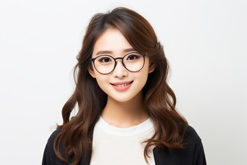 Obraz premium Young Asian woman wear eyeglasses beautiful student