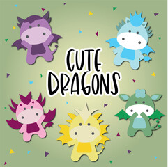Cute dragons cartoons