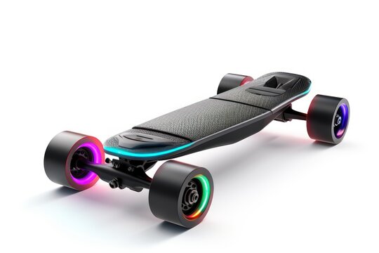 Electric skateboard isolated on white background 