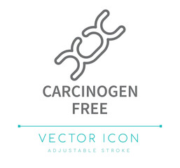 Carcinogen Free Eco Friendly Line Icon - obrazy, fototapety, plakaty