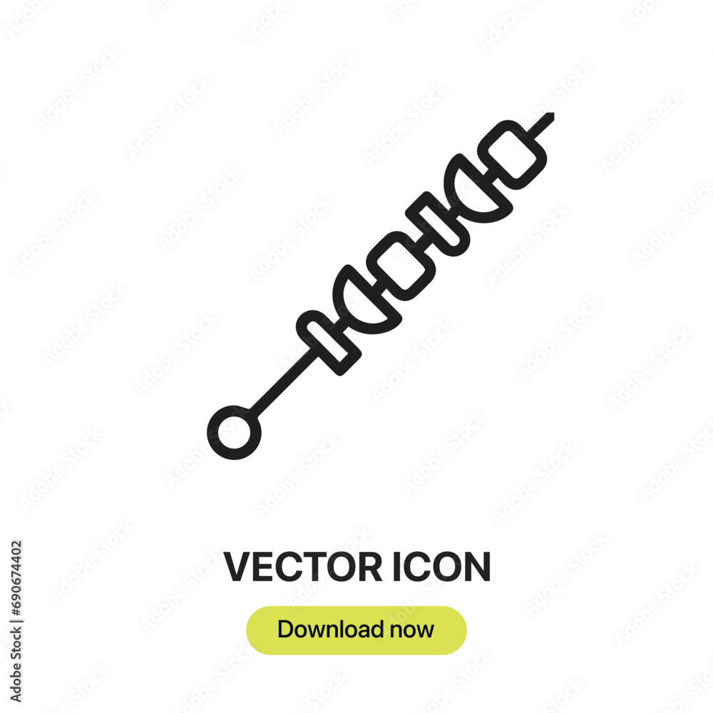 Poster skewer icon vector. linear-style sign for mobile concept and web design. skewer symbol illustration.