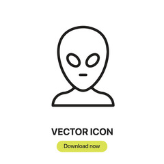 Alien Mask icon vector. Linear-style sign for mobile concept and web design. Alien Mask symbol illustration. Pixel vector graphics - Vector.