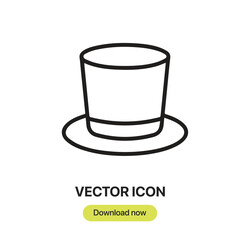 Top Hat icon vector. Linear-style sign for mobile concept and web design. Top Hat symbol illustration. Pixel vector graphics - Vector.