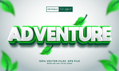 Adventure 3D vector editable text effect style template